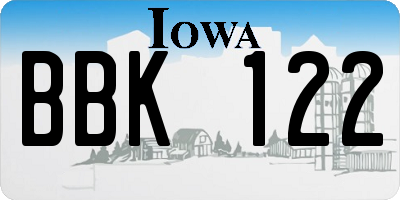 IA license plate BBK122