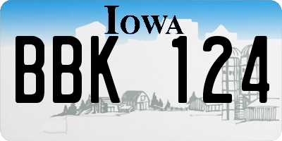 IA license plate BBK124