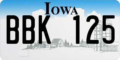 IA license plate BBK125