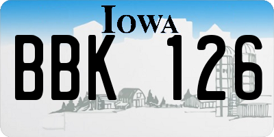 IA license plate BBK126