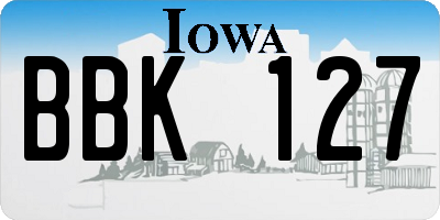 IA license plate BBK127