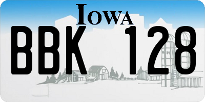 IA license plate BBK128