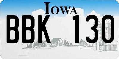 IA license plate BBK130