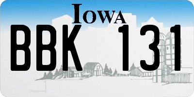 IA license plate BBK131