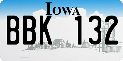 IA license plate BBK132