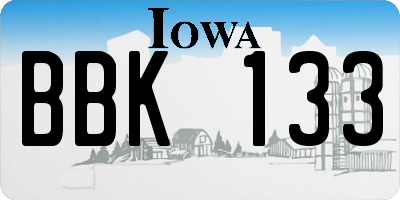IA license plate BBK133