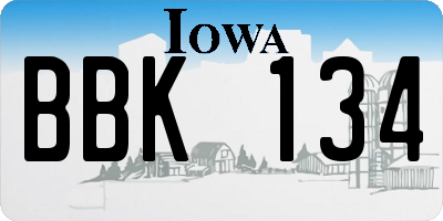 IA license plate BBK134