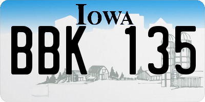 IA license plate BBK135