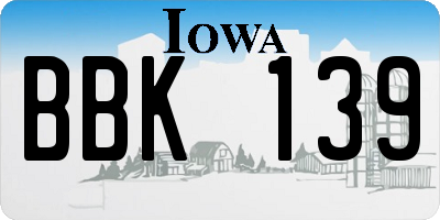 IA license plate BBK139