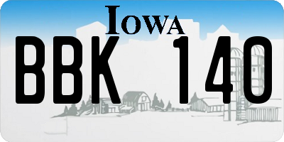 IA license plate BBK140