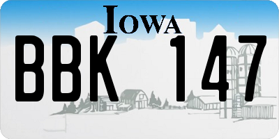 IA license plate BBK147