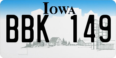 IA license plate BBK149