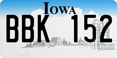IA license plate BBK152