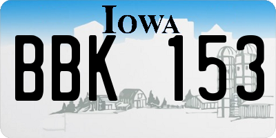 IA license plate BBK153