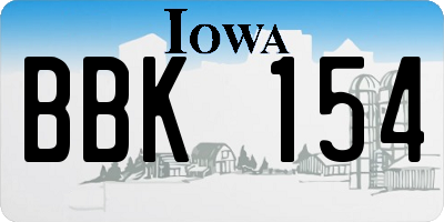 IA license plate BBK154