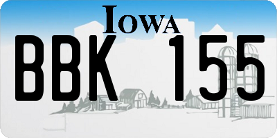 IA license plate BBK155