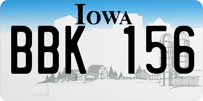 IA license plate BBK156