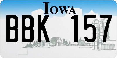IA license plate BBK157
