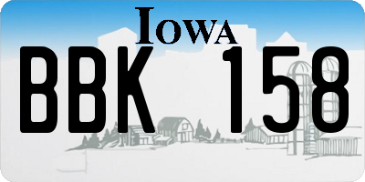 IA license plate BBK158