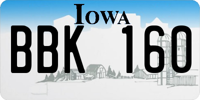 IA license plate BBK160