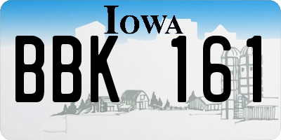 IA license plate BBK161