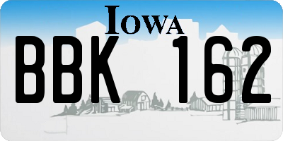 IA license plate BBK162