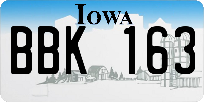 IA license plate BBK163