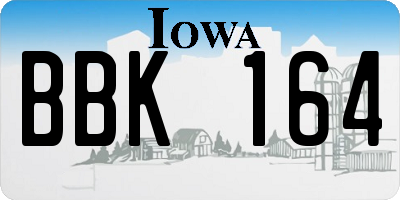 IA license plate BBK164