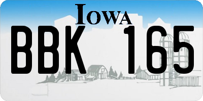 IA license plate BBK165