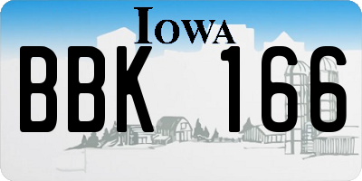 IA license plate BBK166