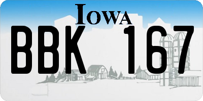 IA license plate BBK167
