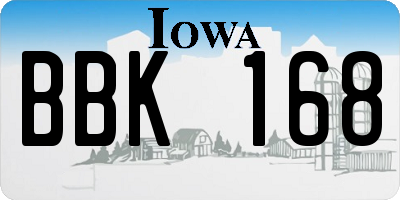 IA license plate BBK168