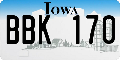 IA license plate BBK170
