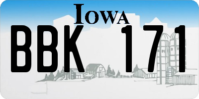 IA license plate BBK171