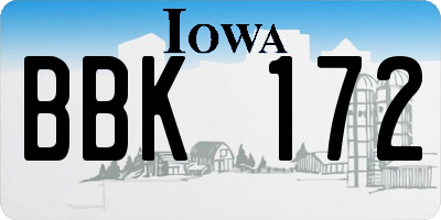 IA license plate BBK172