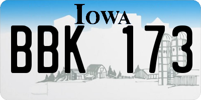 IA license plate BBK173