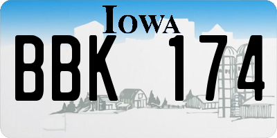 IA license plate BBK174