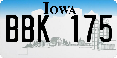 IA license plate BBK175