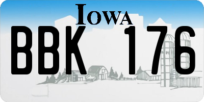 IA license plate BBK176