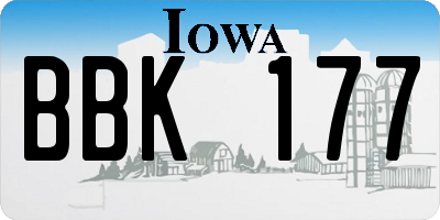IA license plate BBK177