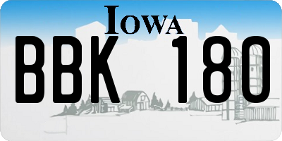 IA license plate BBK180