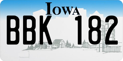 IA license plate BBK182