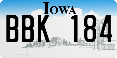IA license plate BBK184
