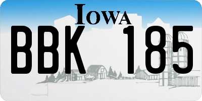 IA license plate BBK185