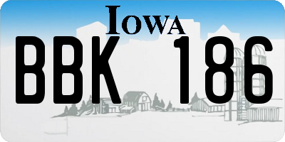 IA license plate BBK186