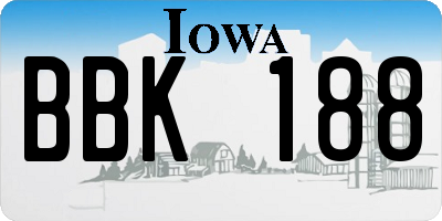 IA license plate BBK188