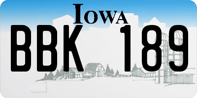 IA license plate BBK189