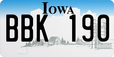 IA license plate BBK190