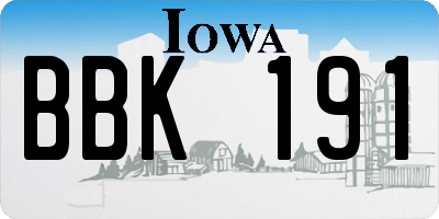 IA license plate BBK191
