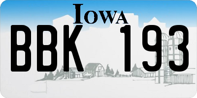 IA license plate BBK193